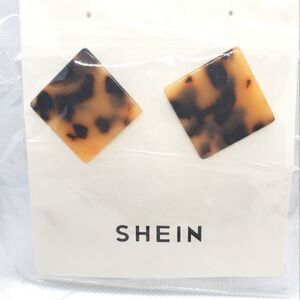 NWT Shein Animal Print Black & Cream Earrings